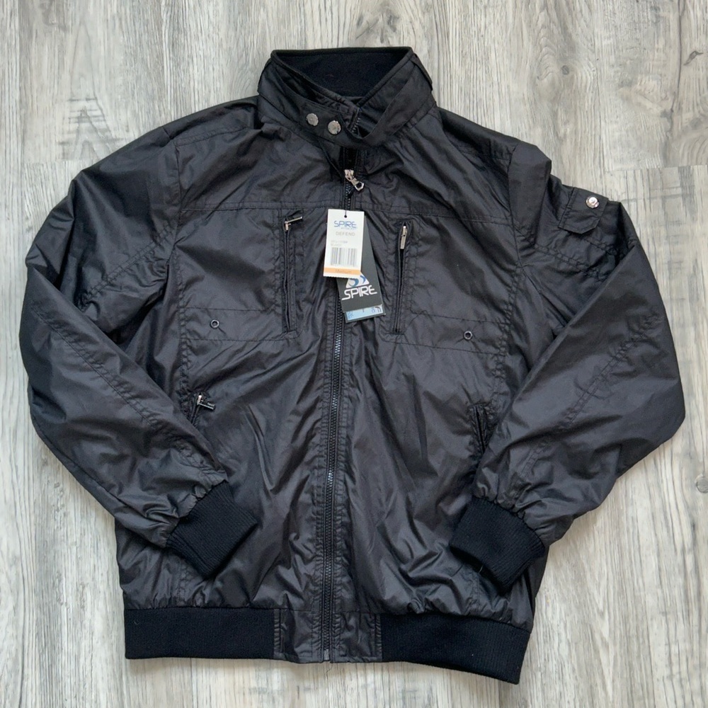 NWT Aspire by Galaxy Waterproof Black Jacket for Men‎ Sz M